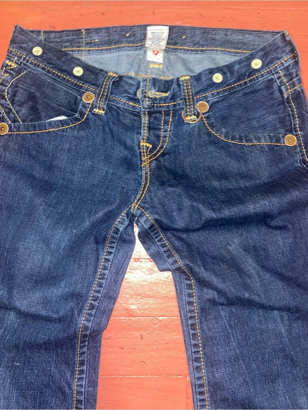 True religion Dark Blue Straight-Leg Jeans vintage